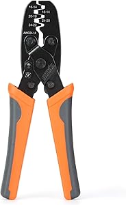 IWISS Non Insulated Open Barrel Terminal Crimp Tool - Wire Crimper for Molex, Delphi, AMP/Tyco, Harley, PC/Computer, Automotive 24-14 AWG