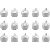 JCBIZ 15pcs 24 Tooth 410 Tip Plastic Cap White Flip Top Dispensing Cap for Shampoo, Moisturizer, Smoothies, Protein Shakes