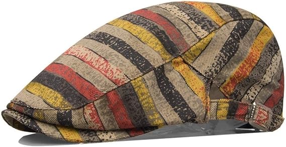 Amazon 男性ファッションベレー帽格子縞のベレー帽パーソナリティアートイギリスのベレー帽キャップファッショントレンド ハット 色 Brown ベレー帽 通販