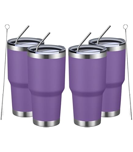 Amazon.com | Lifecapido 6 Pack Insulated Tumblers, 30oz Stainless Steel,  Double Wall Vacuum, Travel Mug with Lid and Straw, 30.0 oz, Black: Tumblers  & Water Glasses