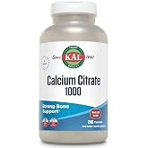 KAL Calcium Citrate 1000 mg, 240 Tablets | Bone, Teeth, Muscle &amp; Heart Support - Chelated Calcium Citrate - 80 Servings - Gluten Free, Lab Verified
