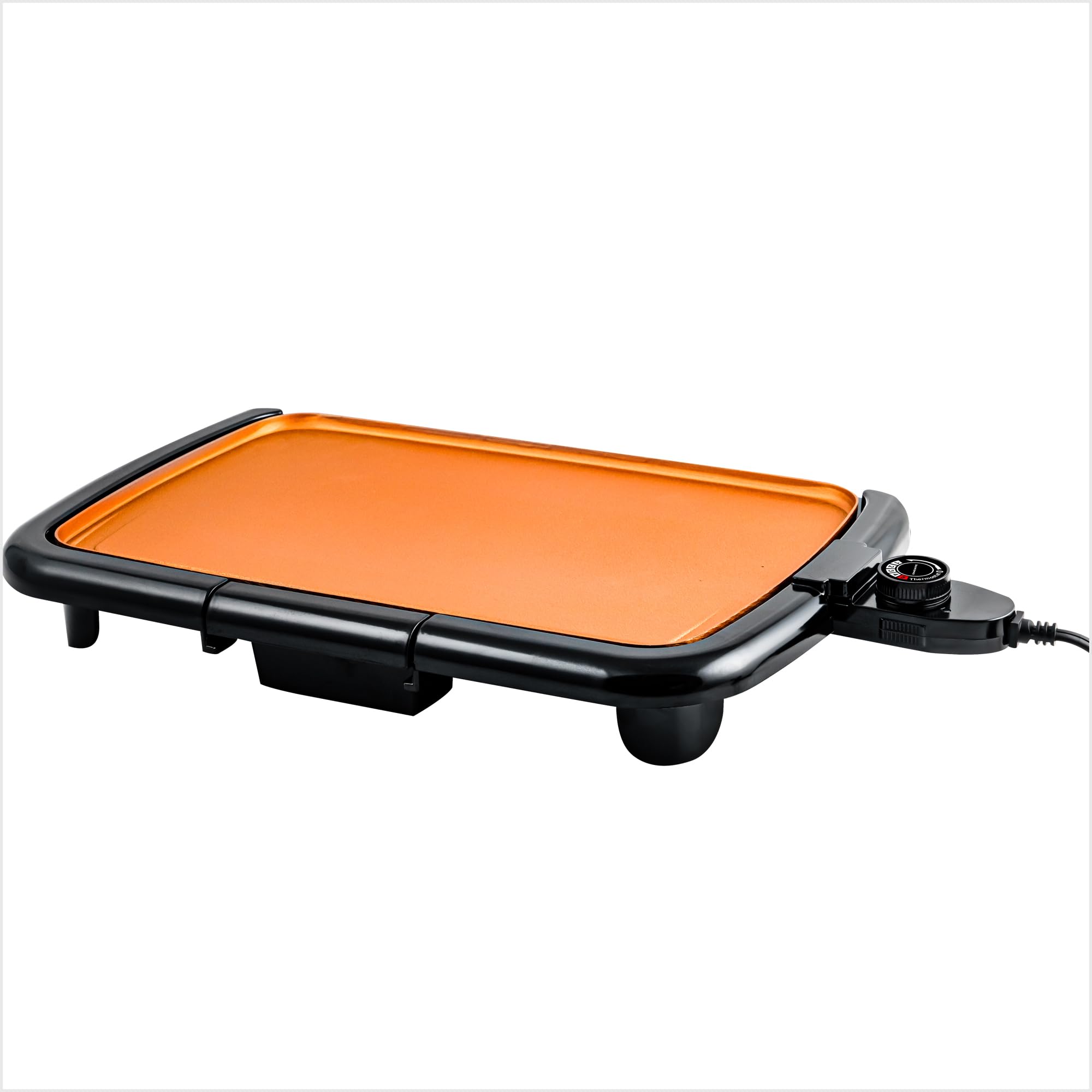 OVENTE Electric Griddle with 16 x 10 Inch Flat Non-Stick Cooking Surface, Removable and Adjustable Temperature Control, Indoor Grill for Instant Breakfast, Pancakes, Eggs or Burgers, Copper GD1610CO