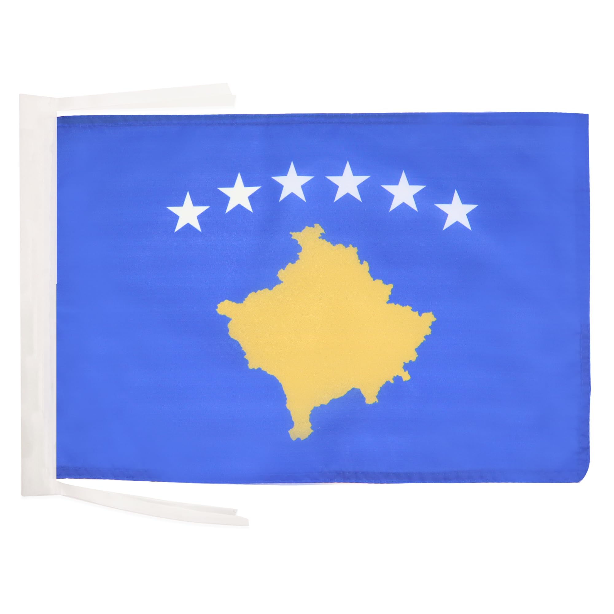 AZ FLAG - Kosovo Flag - 18'' x 12'' - 100% Polyester Kosovar Small Banner with Two Cords - Fade Resistant - Vivid Colors - 18x12 in - 45x30 Cm โ image 1