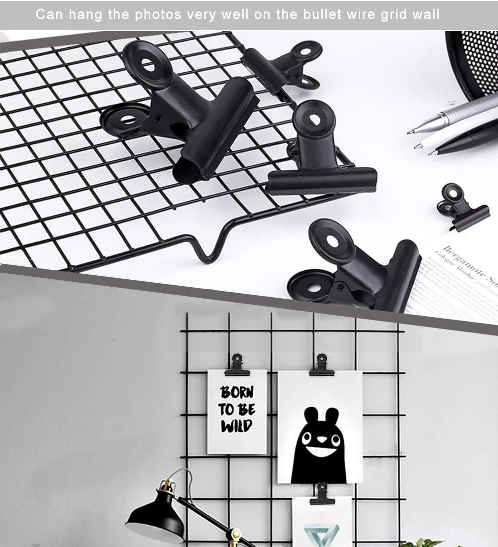 Coideal Black Metal Paper Clips 2 Inch, 20 Pcs 50 mm Large Hinge Bull Clips for Office Files Food Bags, Pictures Photos, Art Crafts - Image 4