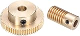 sourcing map 0.5M Worm Gear Set 60:1 Reduction 5mm Shaft 6mm Wheel Gearbox Brass view 3