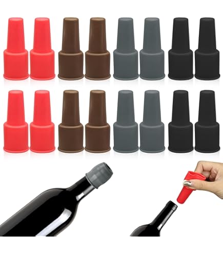 Glarks 13Pcs Silicone Wine Stopper Assortment Kit, 3 Types Reusable Beer Glass Bottle Sealer Beverage Bottle Stopper Cork Beer Bottle Cover Wine Saver