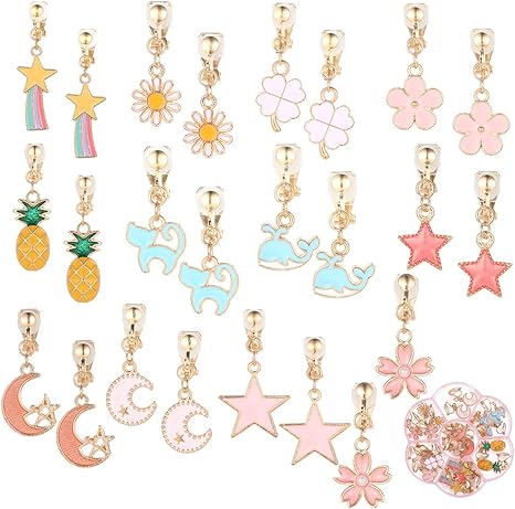 Amazon Co Jp Loraer Qianer 人気 可愛い イヤークリップ イヤーカフ 痛くない 12ペアセット 手作り 耳飾り 装飾 アクセサリー 軽量 ファッション カジュアル ギフト プレゼント ホーム キッチン