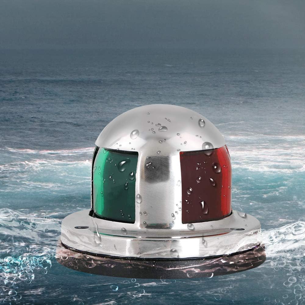Acelane Boat LED Navigation Lights Marine Red & Green Sidelights Sailing Signal Lights Stainless Steel 12V IP65 Waterproof Boating Fishing Yacht Pontoons Chandlery Boat Skeeter (Navigation Light 01) : Sports & Outdoors