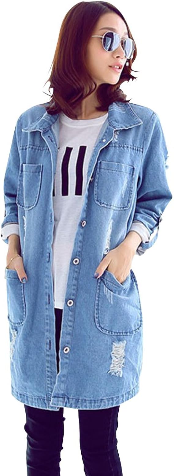 Amazon ノーブランド品 レディース レディースファッション 大きいサイズ 小さいサイズ アウター ジャケット コート デニム デニムジャケット Gジャン ダメ コート ジャケット 通販