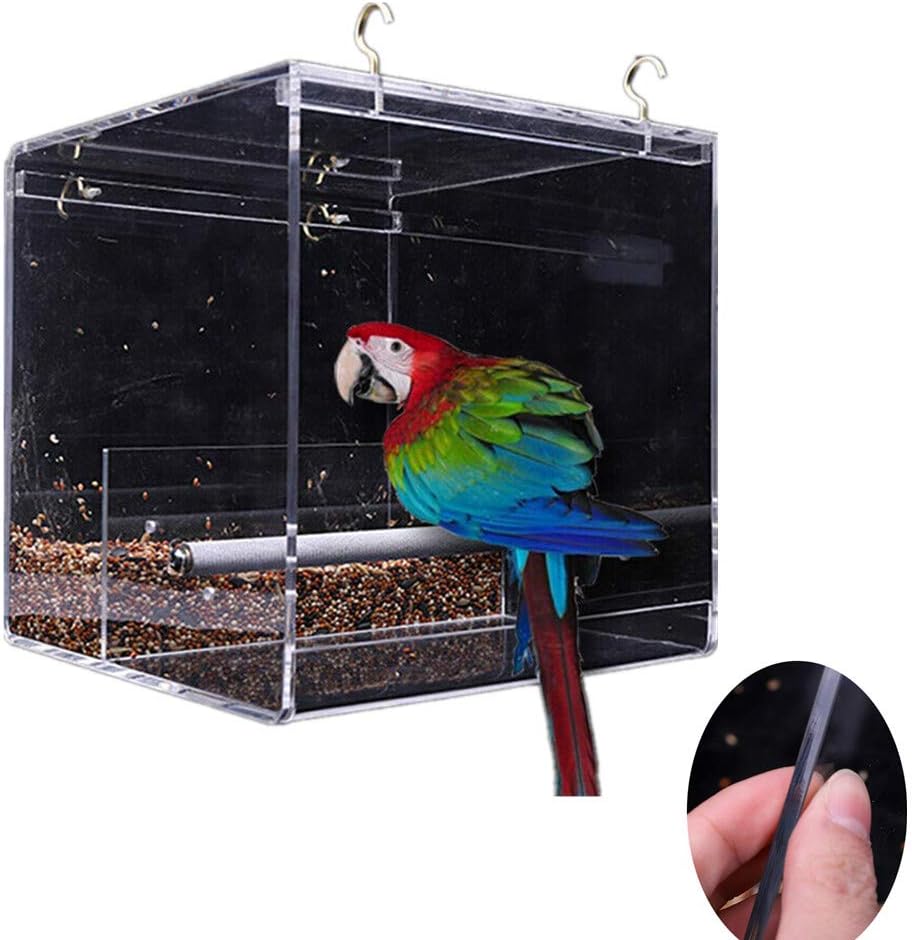 NoMess Acrylic Automatic Parrot Bird Feeder No Mess
