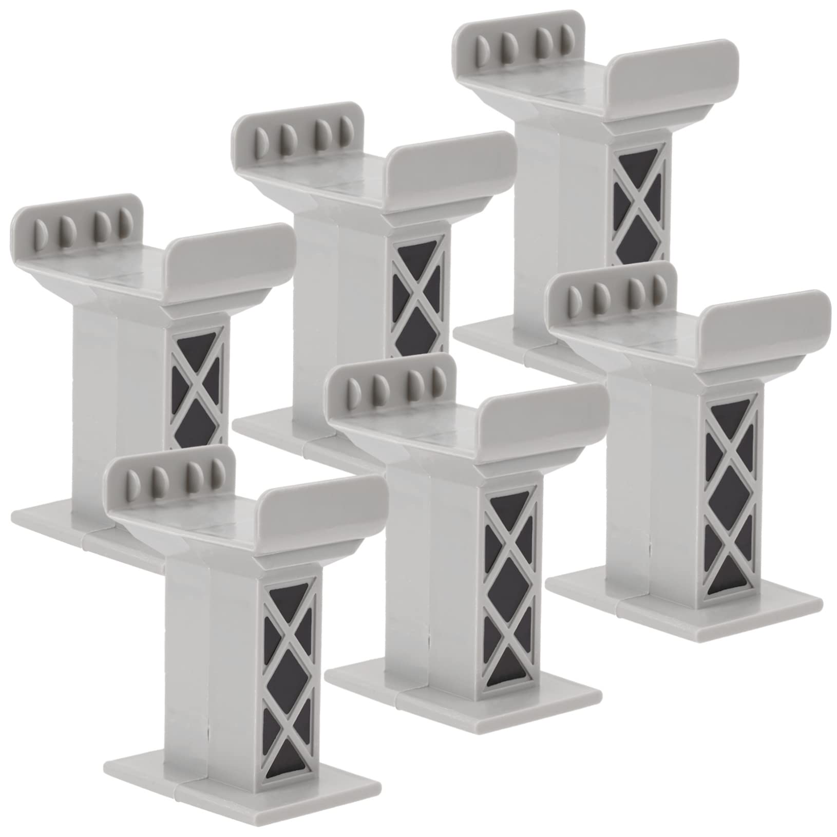 Toyvian 6Pcs Train Bridge Pier Supports for Wooden Train Track Accessories Kids Building Railway Bridge Risers for Stable Play