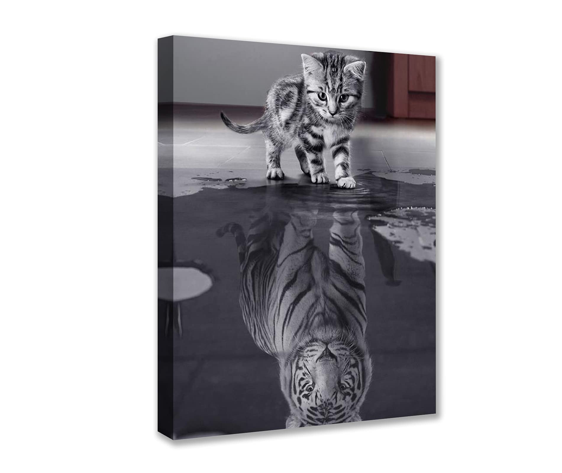 Inspirational Wall Art Cat Mindset is Everything Entrepreneurship Positive Canvas Poster Print Artwork Painting Picture Motivational Entrepreneur Art Quotes Office Wall Decor Artwork 16''Wx24''H — image 1