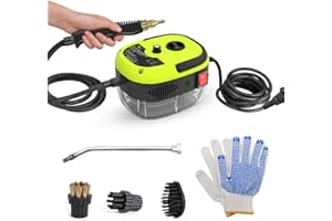 Ailgely Steam Cleaner, 2500W Portable Steam Cleaner, High Temperature Pressurized Steam Cleaner Carpet Cleaner Machine for Deep Cleaning Floors, Car, Upholstered Furniture, Bathroom, Windows and More (Yellow)