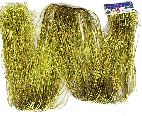 20 Pcs Colors Decoration Foil Tinsel Fringe Curtain Tassel Curtain for Birthday Wedding Parties Backdrop Decorations Festive Garland Craft Decor Props (Gold)