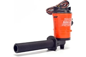 Amarine Made Bilge Pump 12v 800gph Livewell Live Bait Tank Aerator Submersible Cartridge Bilge Pump for Boat RV（Orange/White