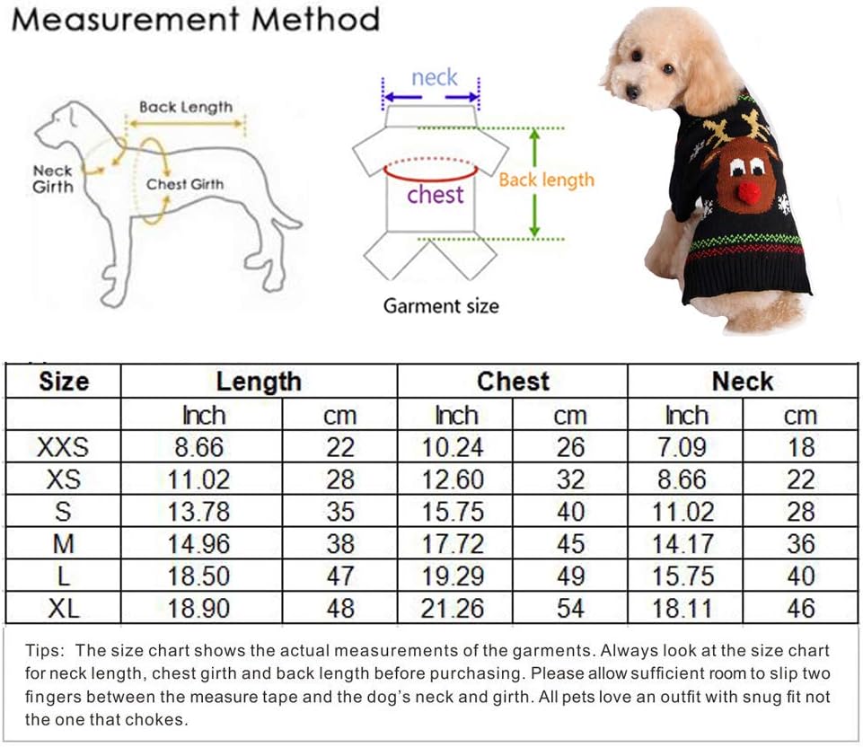 TENGZHI Christmas Dog Costumes Knitted Pet Dog Christmas Sweater,Reindeer Holiday Pet Clothes Jumper For Small Medium Large Dogs Puppy Kitten Cats - Image 3