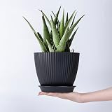 FORAGIFT 8 Pack Plant Pots Indoor 19/17.5/16.5/16/14/13/11.5/10cm Stripe Grooves view 8