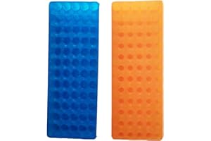 MUHWA Orange/Blue Tube Rack Double Panel 60 Positions Polypropylene for Microcentrifuge Tubes 0.5/1.5ml (Pack of 2)