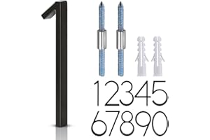 5" Metal Floating House Numbers,Ranslen Black Zinc Alloy Solid Modern House Address Number,Anti-Rust House Numbers Decorative Address Sign for Door Garden Mailbox with Nail Kit,Coated Black,Number(1)