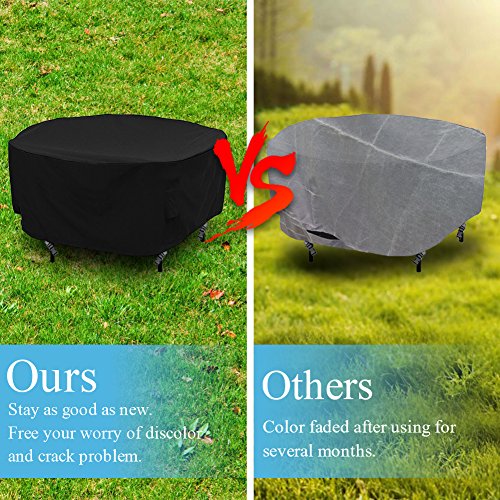 Patio Round Table and Chair Set Cover Outdoor Furniture Cover with Water Resistant and Durable Fabric, 76" Dia x31 H