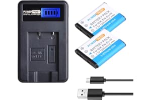 PowerTrust 2-Pack EN-EL19 Battery and LCD USB Charger for Nikon Coolpix S32, S100, S3100, S3200, S3300, S3500, S3600, S4100, 