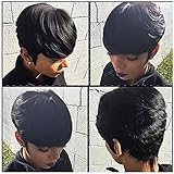 27 Pieces +1 Free Closure 100% Human Hair Brazilian Virgin Hair Short Extension Weave 3 Pcs Black Color #1