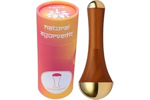 Generic Ayurvedic Dual Kansa Wand massage stick | Both Side Bronze Cap - Ayurveda Face Yoga Beauty Tool - Facial, Neck & Unde