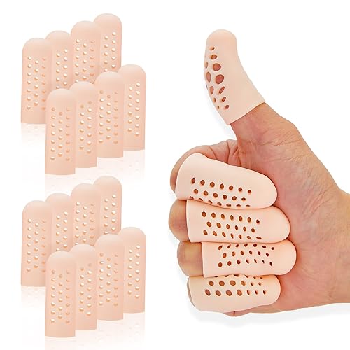 KVMDAZ Gel Finger Cots (16pcs), Silicone Finger Protectors