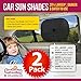 Car Window Sun Shades - Darkest Sunshade for Side Windows in Cars - Best Protective Shields to Shade Baby - Double Layered Mesh Car Windows Cover - Interior Sunshades Accessories for Sun Protection