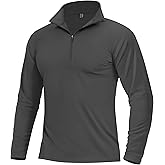 Boladeci Men's Quarter Zip Pullover Premium Fleece Lined Long Sleeve Golf Shirts Warm Hiking Shirts Lightweight Sweatshirts