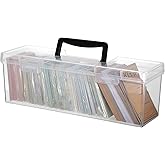 Kokone Plastic Clear Seed Storage Organizer Box with Handle, Portable Seed Bin with Lock, Transparent Seed Saving Box with Lid, Seed Container Seed Packet Storage Organizer
