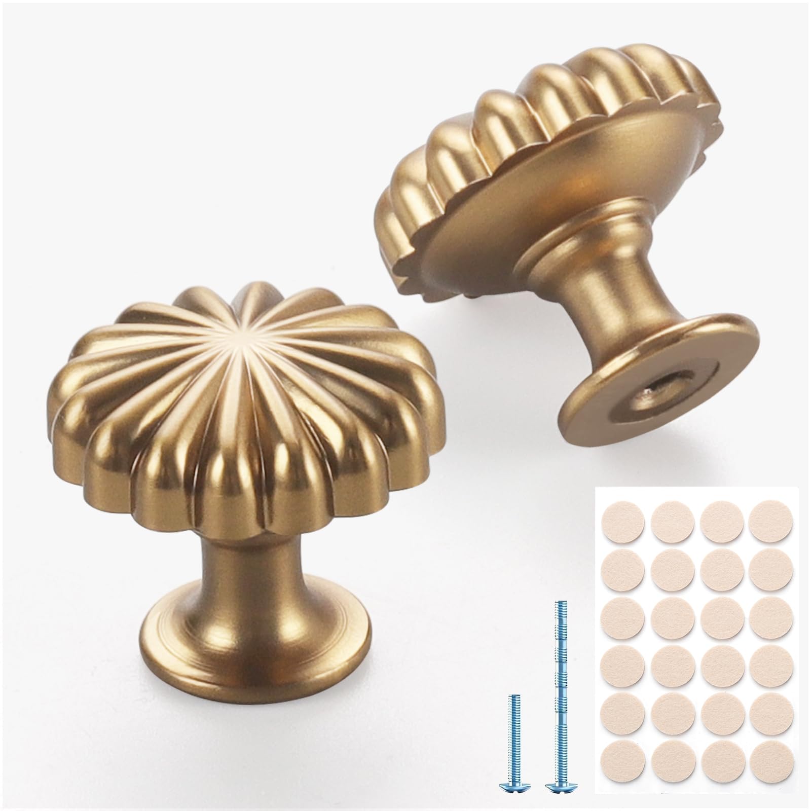 Photo 1 of Gzzvo 30 Pack Cabinet Knobs, Champagne Bronze Kitchen Cabinet Hardware for Drawers, Pumpkin Dresser & Cupboard Knobs, Solid Zinc Alloy Single Hole Pulls(29mm)