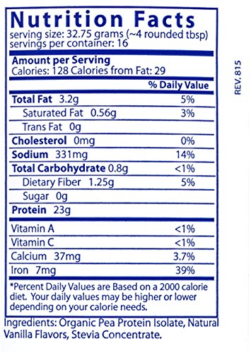 Vital Nutrients - ProVeg - Organic Pea Protein With Natural Vanilla Flavor - 524 Grams