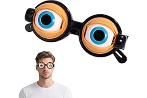 Crazy Eyes Glasses for Adults, Funny Wink Blink Googly Disguise Eyeglasses with Adjustable Strap Novelty Gag Gift Party Prop