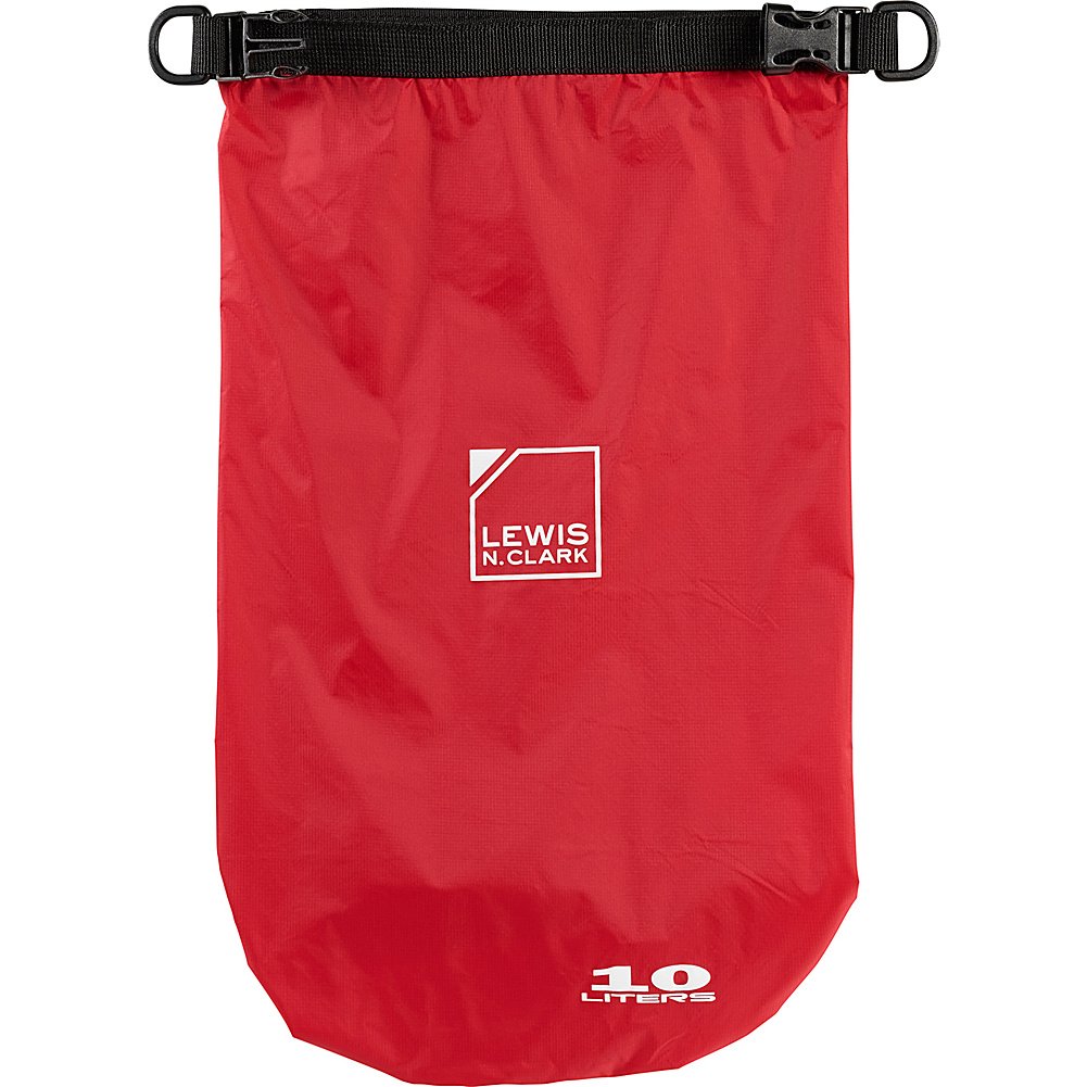Lewis N. Clark Lightweight Waterproof Dry Bag for Women + Men Leakproof Lining, Rolltop Closure, Red, 10L