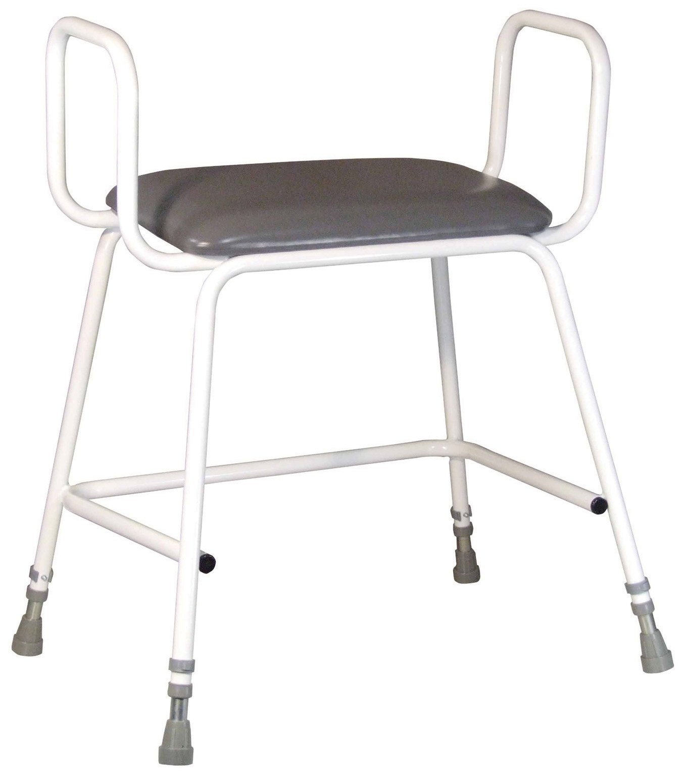 Aidapt Bariatric Height Adjustable Perching Stool With Padded Seat and Safety Arms For Elderly for Users with Limited Mobility