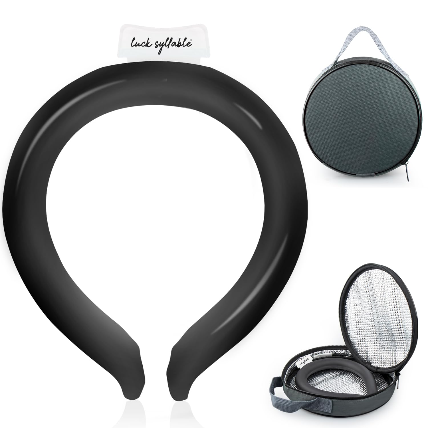 Photo 1 of Neck CoolingTube with Insulated Bag, Reusable Ice Coolers Wearable Body CoolingProducts, Neck Coolers for HotWeather (Black)