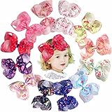 12Pcs Large Bows Clips Big Spring Flowers Hair Bows Alligator Clips For Baby Girls Teenager