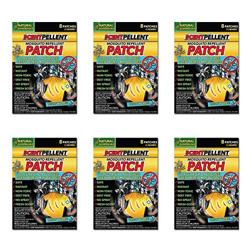 36 Hour Mosquito Repellent Patch - Non Toxic, Deet Free, No Spray. Great for Camping, Boating, Fishing, Summer Sports. Place Patch on Clothing, Shoes, or Hats. (48-Patches)