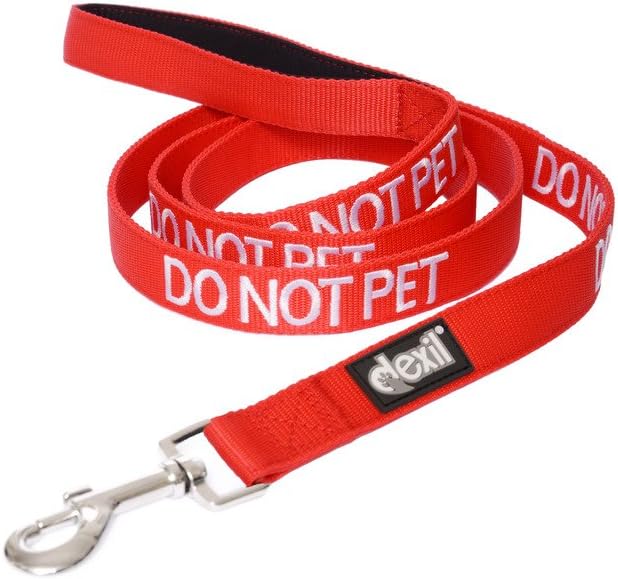 Dexil Limited DO NOT PET Red Colour Coded 60cm 120cm 180cm Padded Dog Lead PREVENTS Accidents By Warning Others of Your Dog in Advance (180cm)