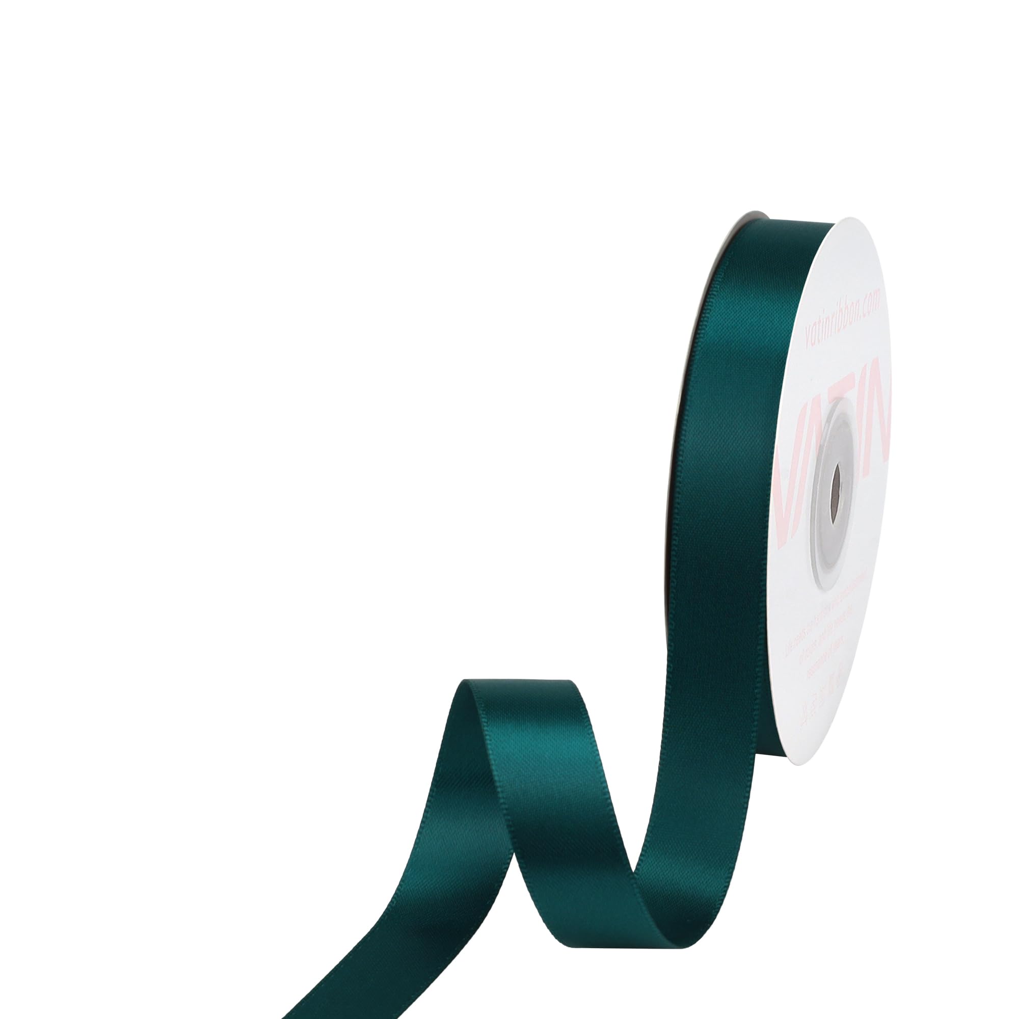 VATIN 16mm Double Faced Polyester Teal Satin Ribbon - 23 Metre Spool, Perfect for Wedding Decor, Wreath, Baby Shower,Gift Package Wrapping and Other Projects