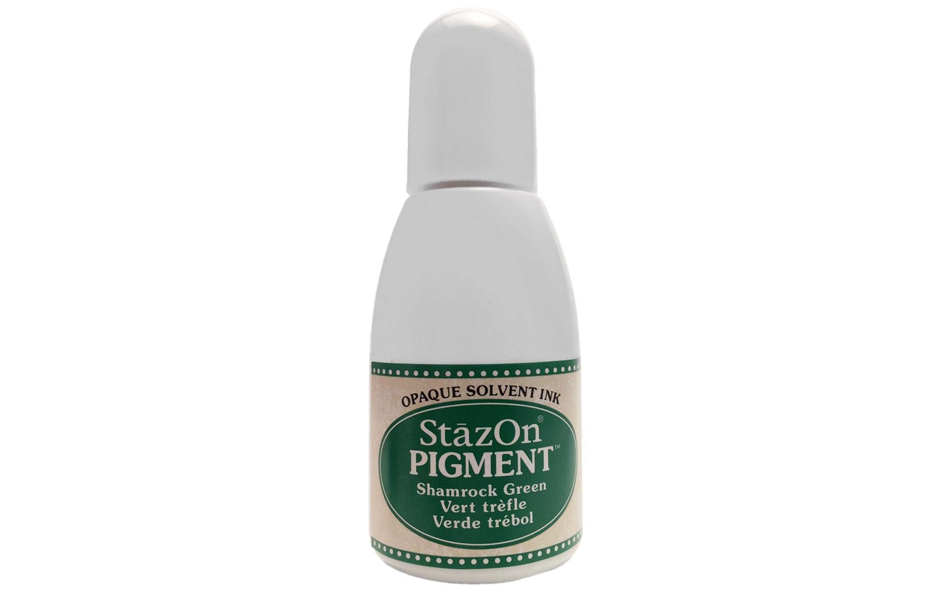 Tsukineko Inker Stamp Ink-15 ml-Green, Shamrock Accessories Reinker for StazOn Pigment Ink Pads, 15ml