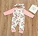 Von kilizo Newborn Baby Girl Clothes Infant Floral Romper Jumpsuit Bodysuit Footless 2Pcs Baby Girl Outfit Set 0-3 months