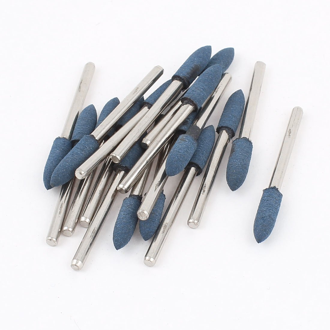 sourcingmap Rubber Polishing Mounted Point 3mm Shank 5mm Cone Head 18Pcs Blue
