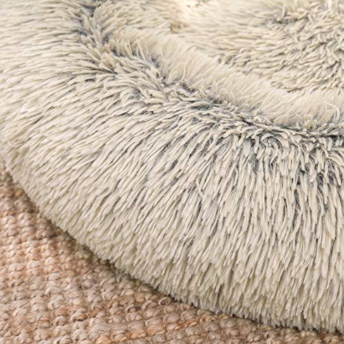 FEANDREA Dog Bed, DonutShaped Pet Bed, Soft Plush Surface, with Removable Inner Cushion
