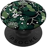 Elegant Botanical Pattern - Dark Green Foliage Design PopSockets Adhesive PopGrip