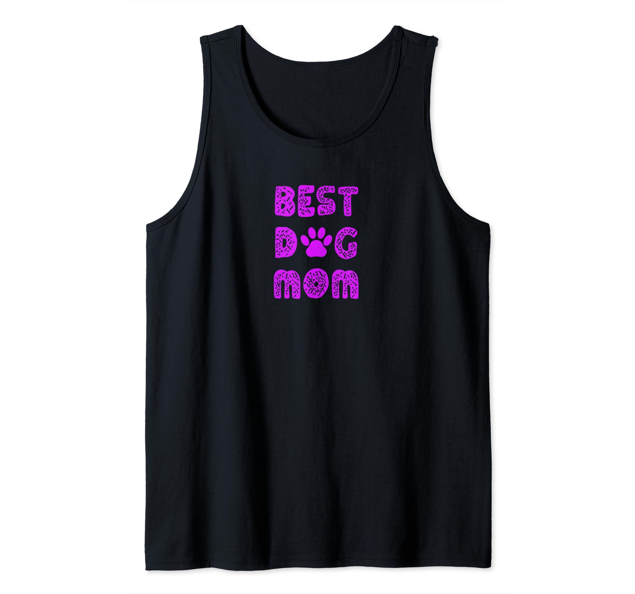 Best Dog Mom with Dog Paw Print Tank Top