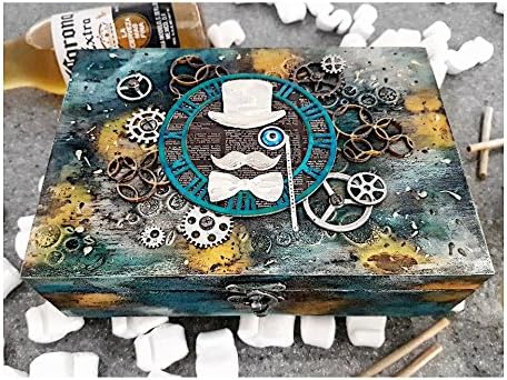 This is a wooden box Inspired by Steampunk style decorative box gift for men