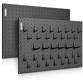 WallPeg Pegboard and Hook Kit &ndash; 24x16 XL Wall Mounted Black Peg Board Panels with 36 Self-Locking Hooks, Tool &amp; Garage Storage Organization System, Heavy Duty