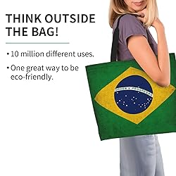 YSBYEIU Cute Brazil Flag Tote Bag For Women Men